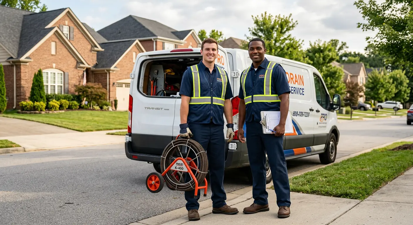 Sewer and drain service team with equipment ready for work in Airway Heights